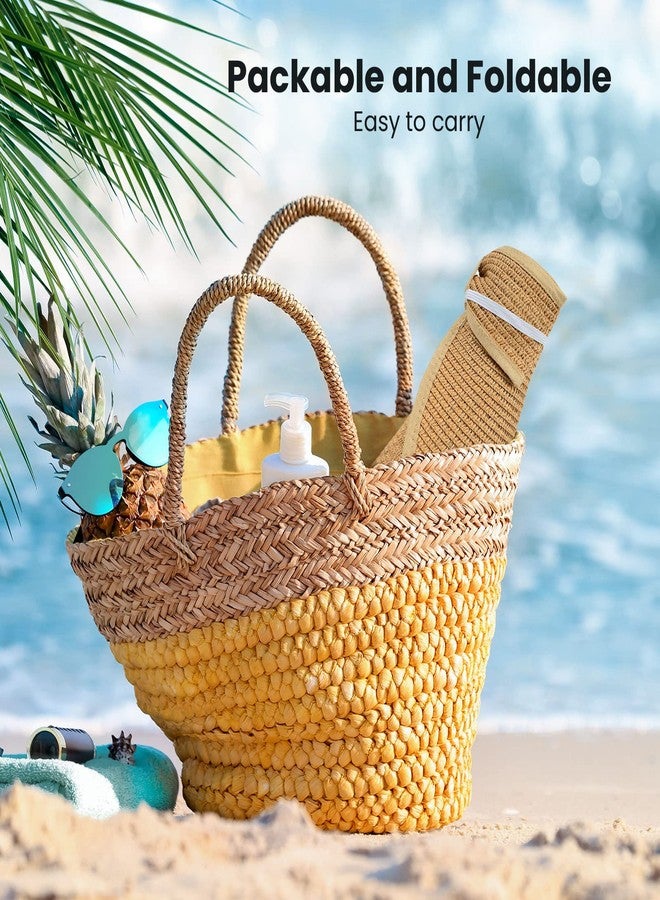 سيمبليسيتي قبعة سيمبليسيتي النسائية، قبعة شمسية من القش قابلة للطي بحافة عريضة وعامل حماية من الشمس 50+، لون طبيعي - Image 5